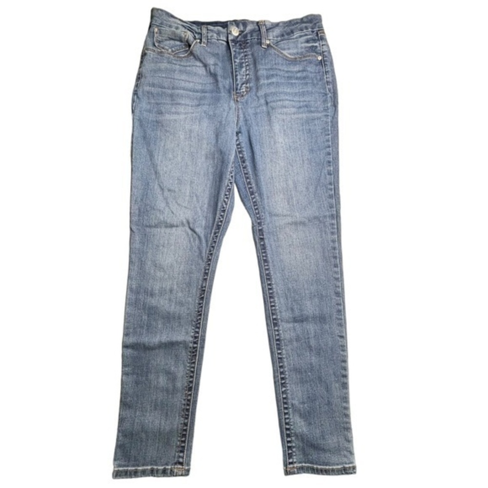 Seven 7 Jeans‎ Tummyless High Rise Skinny Light Medium Wash Denim Blue Size 16
